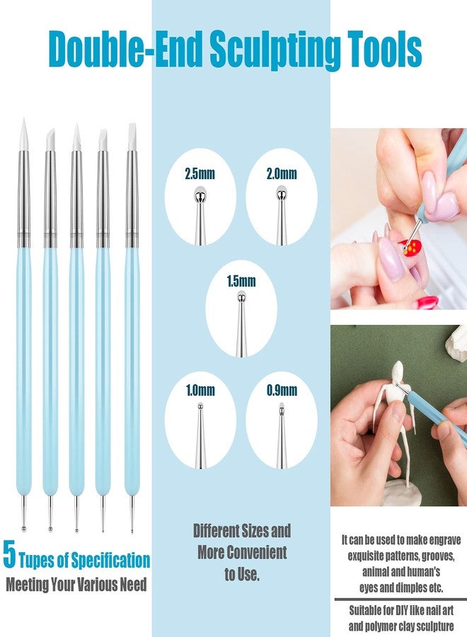Clatoon 10Pcs Silicone Clay Sculpting Tool, Modeling Dotting Tool & Pottery Craft use for DIY Handicraft, Sculpture Pottery, Nail Art - Image 3